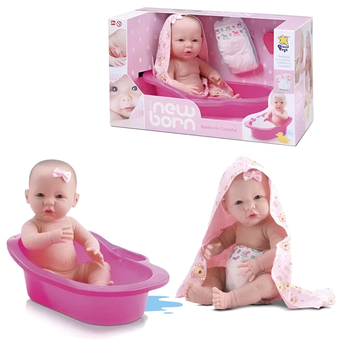 Boneca Diver New Born Banho de Carinho Divertoys Boneca Diver New Born Banho de Carinho Divertoys