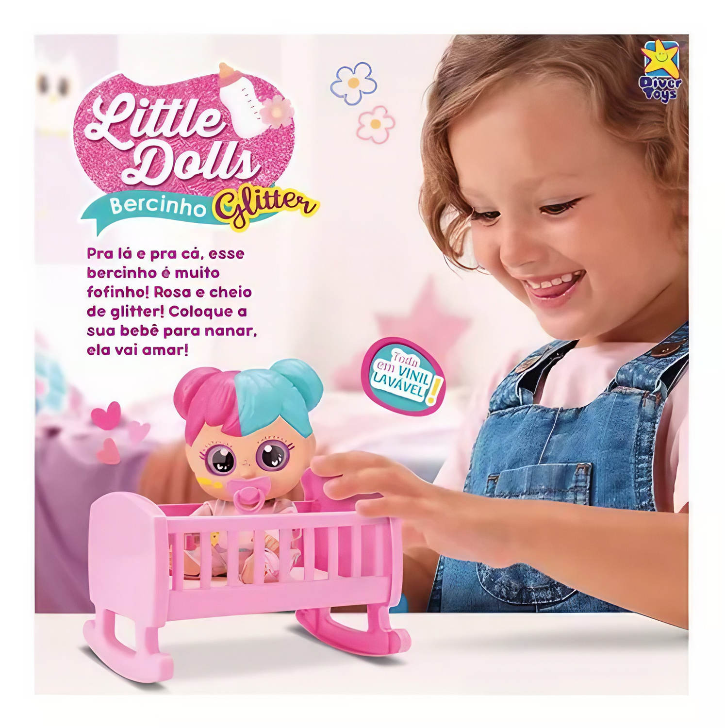 Boneca Little Dolls Glitter Bercinho Divertoys Boneca Little Dolls Glitter Bercinho Divertoys