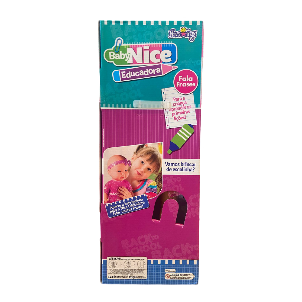 Boneca Nice Educadora Com Frases Vestido Rosa Com Donuts Boneca Nice Educadora Com Frases Vestido Rosa Com Donuts