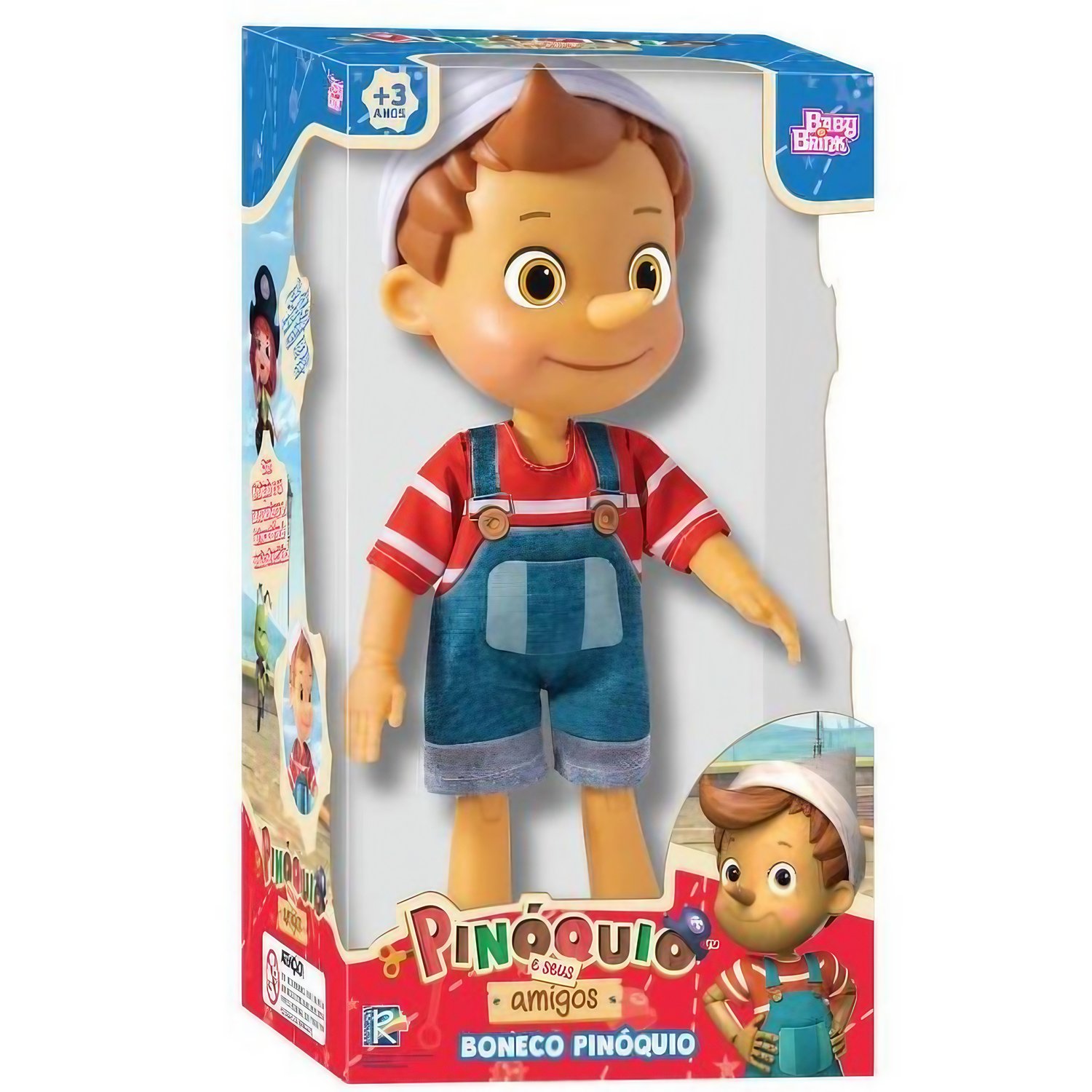 Boneco Pinóquio Vinil Articulado Baby Brink - Festa Prática Brinquedos