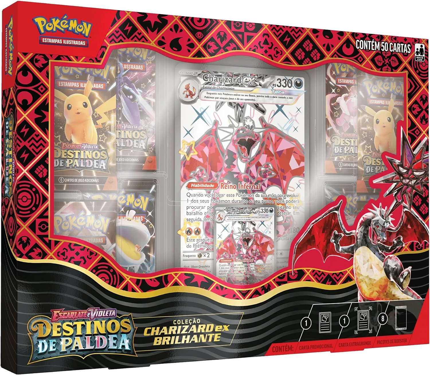Box Pokémon Destinos De Paldea Charizard Ex Brilhante Box Pokémon Destinos De Paldea Charizard Ex Brilhante