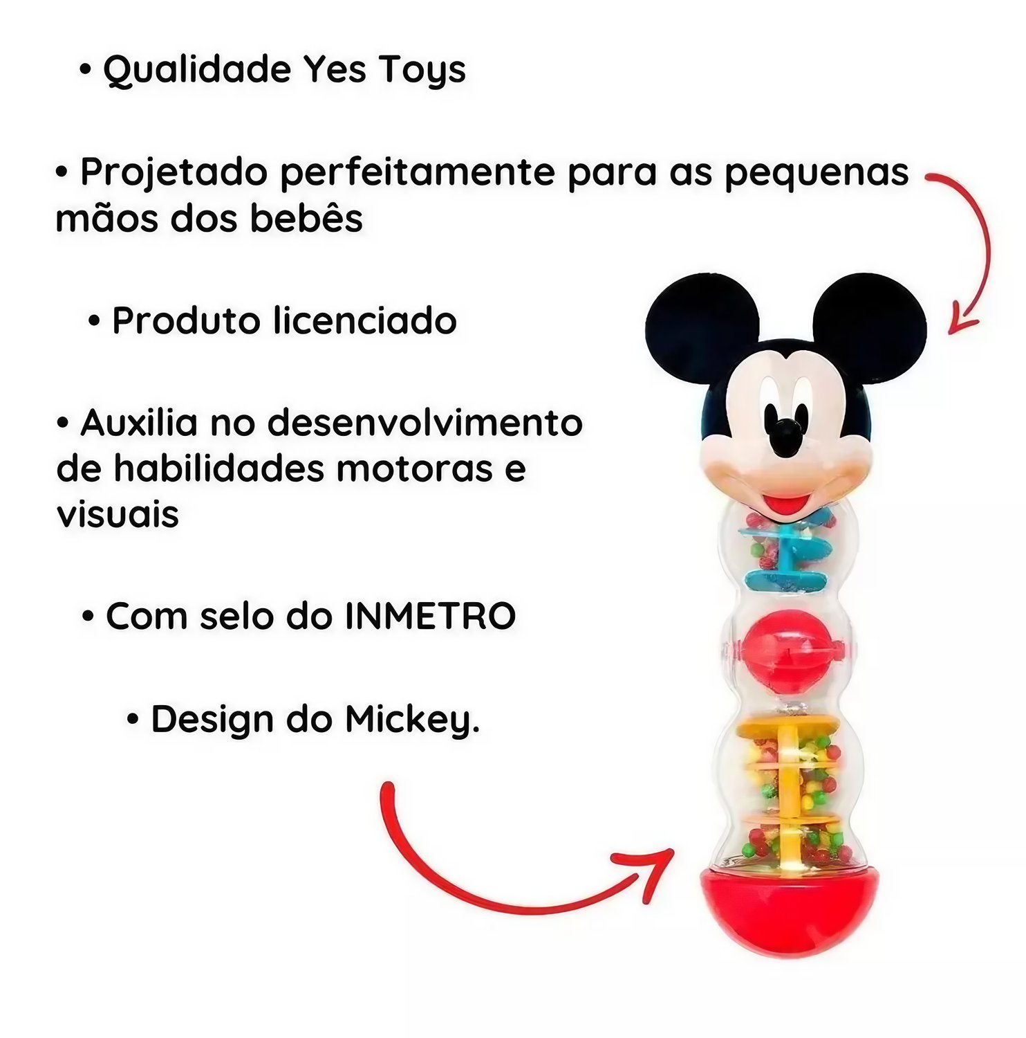 Chocalho Agitado Disney Baby Mickey Yes Toys Chocalho Agitado Disney Baby Mickey Yes Toys