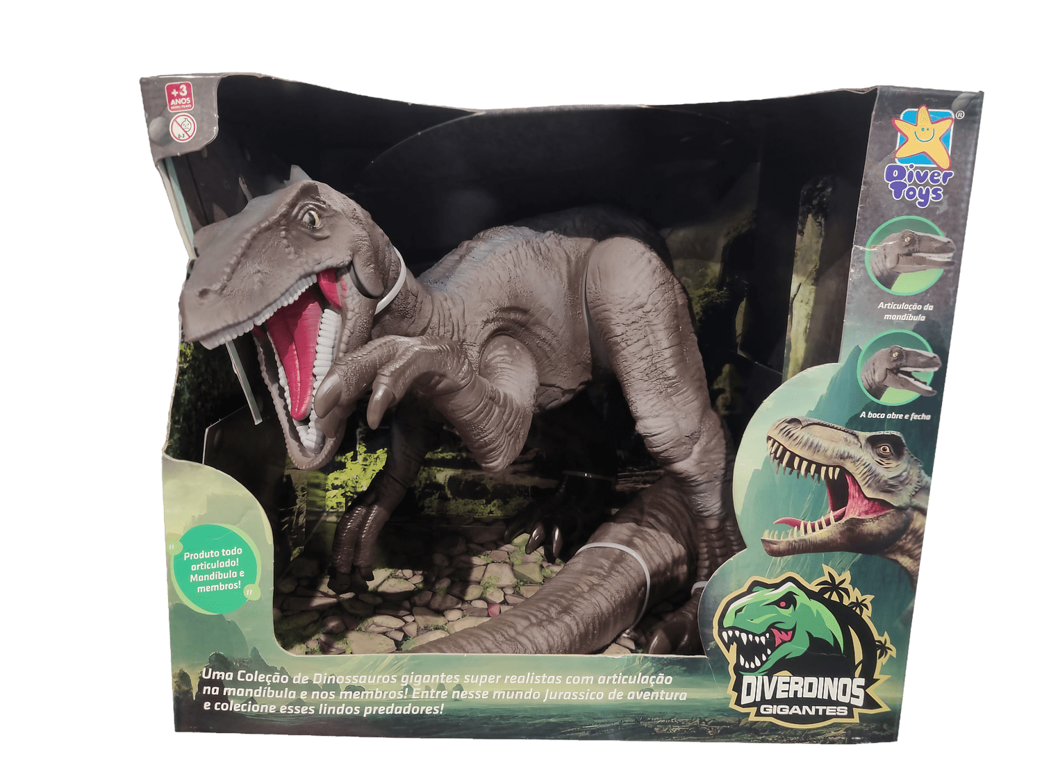 Dinossauro Velociraptor Diverdinos Gigante Diver Toys Dinossauro Velociraptor Diverdinos Gigante Diver Toys