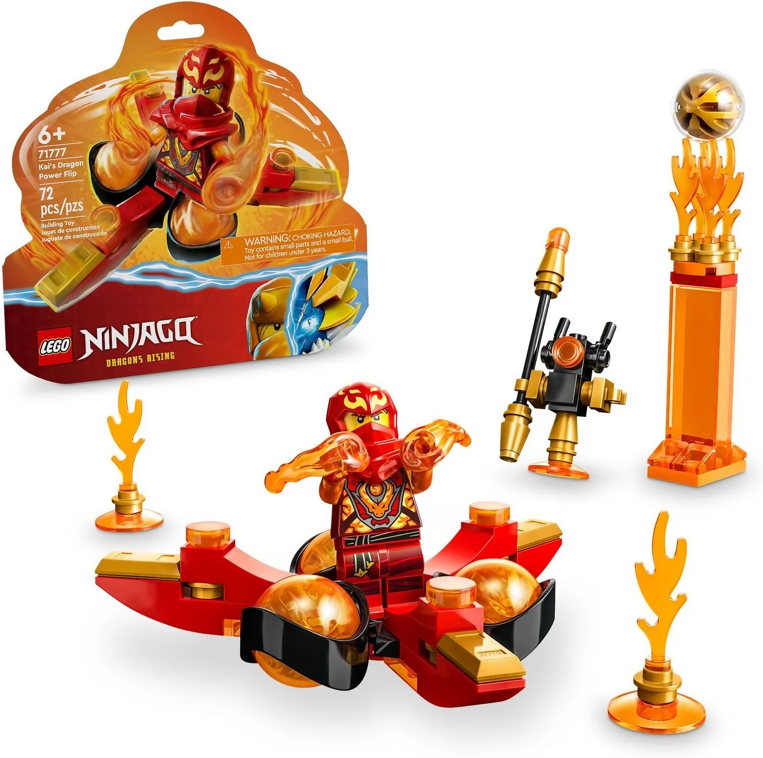 Lego Ninjago Giro Spinjitzu do Poder do Dragão de Kai 72 peças - Festa  Prática Brinquedos