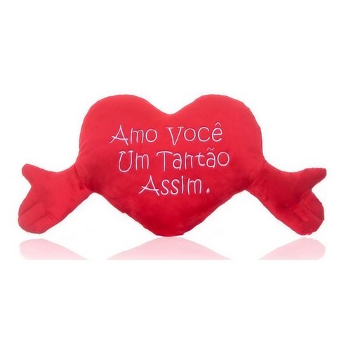 Almofada de Pelúcia Coração Com Mãos Brumar