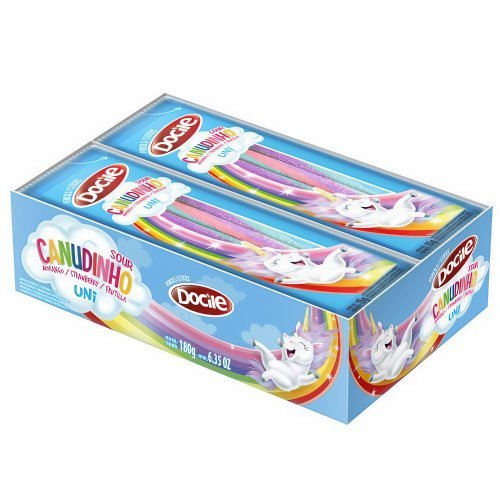 Bala de Gelatina Canudinho Unicórnio C/12 Unidades 180g Docile