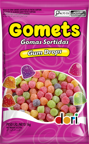 Bala de Goma Gomets Frutas Sortidas 1kg Dori