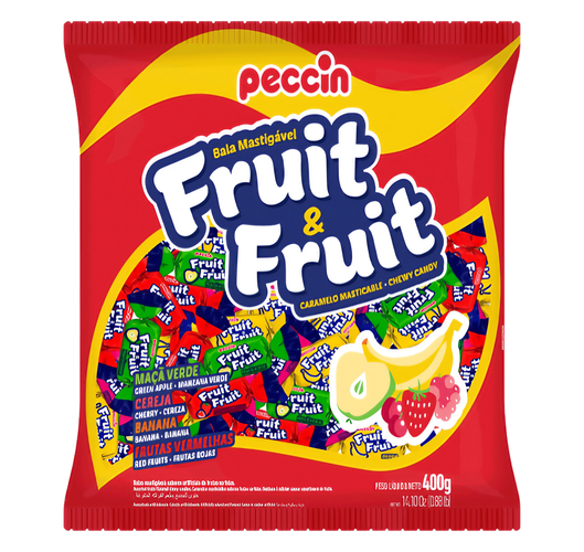 Bala Mastigável Fruit & Fruit 400g Peccin