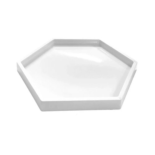 Bandeja Sextavada Grande Branca 22cm