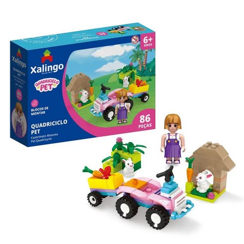 Blocos de Montar Quadriciclo Pet 86 Peças Xalingo