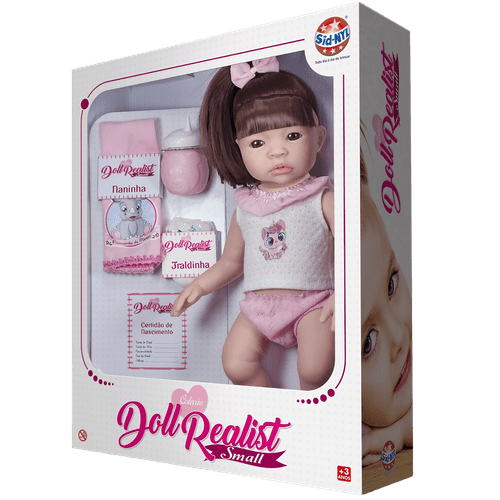 Boneca Bebê Reborn Doll Realist Small Com Cabelo Sid-Nyl