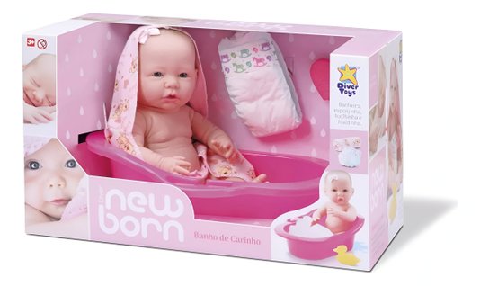 Boneca Diver New Born Banho de Carinho Divertoys Boneca Diver New Born Banho de Carinho Divertoys