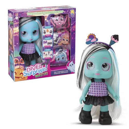 Boneca Diver Surprise Monsters Zumbelina Divertoys Boneca Diver Surprise Monsters Zumbelina Divertoys
