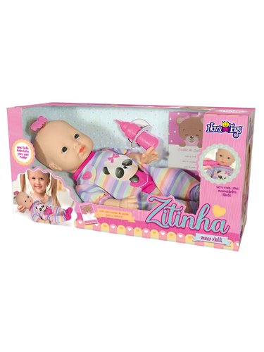 Boneca Zitinha Bebê Com Mamadeira New Doll Boneca Zitinha Bebê Com Mamadeira New Doll