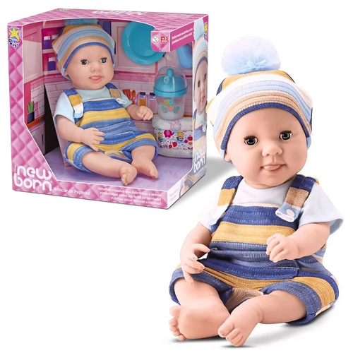 Boneco New Born Brincar de Papinha Divertoys Boneco New Born Brincar de Papinha Divertoys
