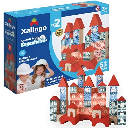 Brincando de Engenheiro Número 2 53 Peças Xalingo