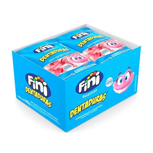 Mini Gelatinas Dentaduras C/12 Unidades 180g Fini