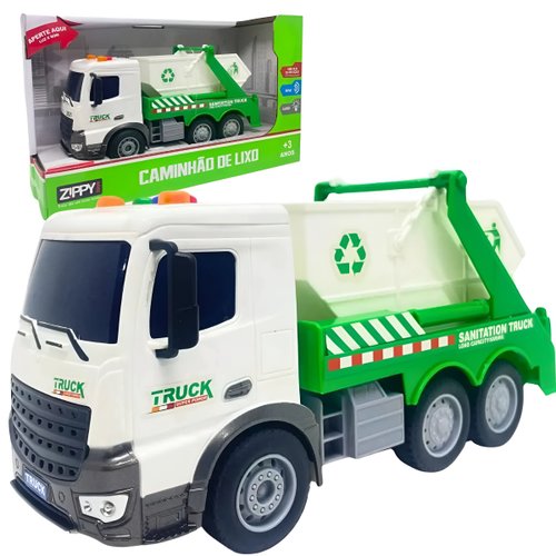 Caminhão Coletor de Lixo Reciclagem Fricção Zippy Toys