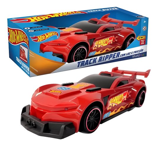 Carro Hot Wheels Track Ripper Vermelho Com Luz e Som Multikids