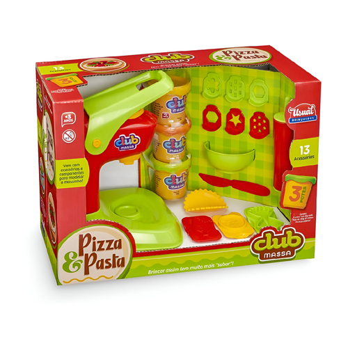Clube Massa Kit Pizza e Pasta Usual Brinquedos Clube Massa Kit Pizza e Pasta Usual Brinquedos