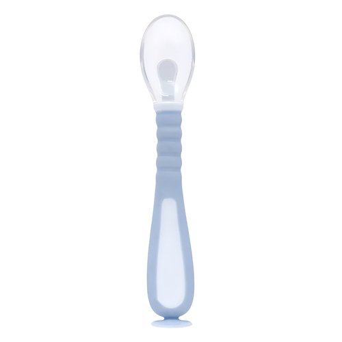 Colher Flexível Em Silicone C/ Ventosa Azul Buba