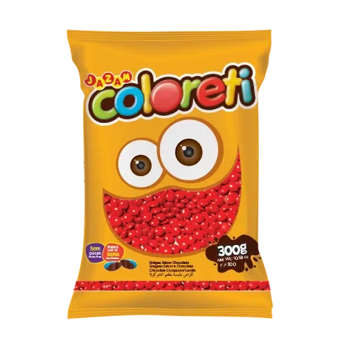 Confete de Chocolate Coloreti Vermelho 300g Jazam