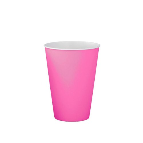 Copo De Papel Rosa Neon 250ml C/8 Unidades Make+