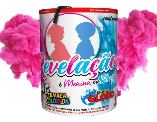 Fumaça Rosa Big Lata Para Chá Revelação Fumaça Rosa Big Lata Para Chá Revelação