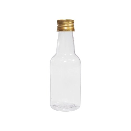 Garrafa Plástico 50ml C/Tampa Alumínio Dourada C/10 Unidades