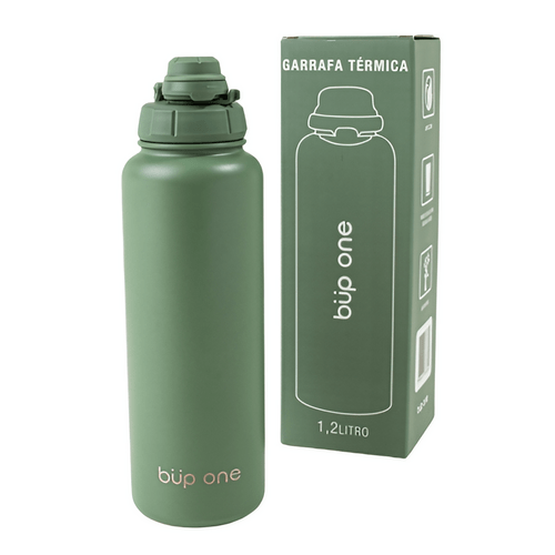 Garrafa Térmica 1,2L Easy Open Verde Sálvia Büp One Garrafa Térmica 1,2L Easy Open Verde Sálvia Büp One