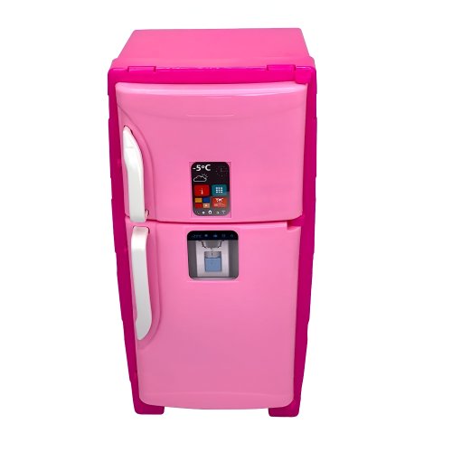 Geladeira Mini Freezer Na Solapa Rosa e Branco Bs Toys