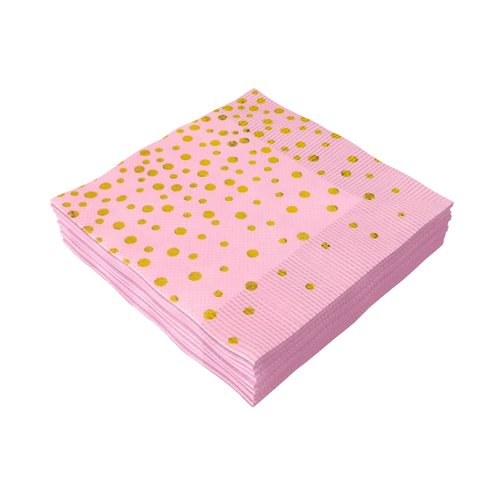 Guardanapo Confete Rosa 33x33cm C/20 Unidades Make+
