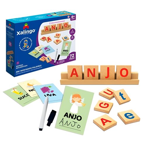 Jogo ABC Montando Palavras 2 72 Peças Xalingo