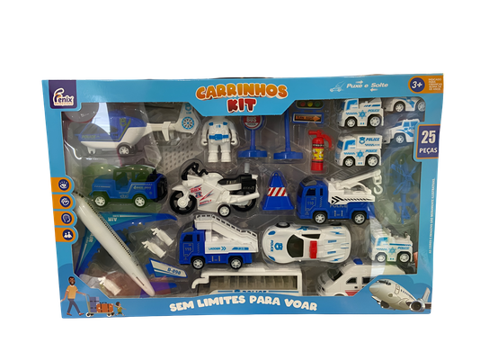 Kit Carrinhos Aeroporto Azul fenix