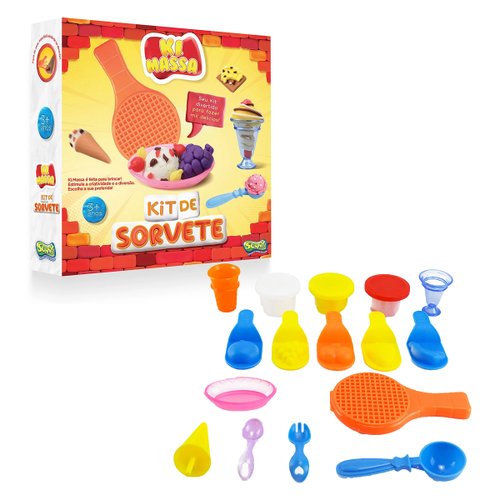 Kit Massinha de Modelar Kit Sorvete Ki Massa Sunny