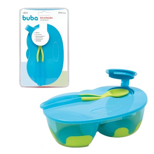 Kit Refeição Com Divisória Azul Buba