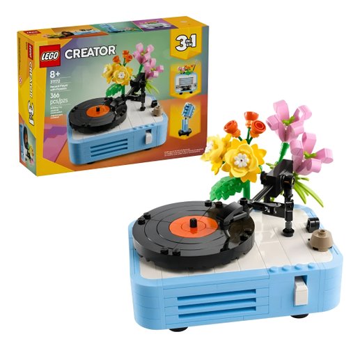 Lego Creator 3 em 1 Toca-discos Com flores 366 Peças