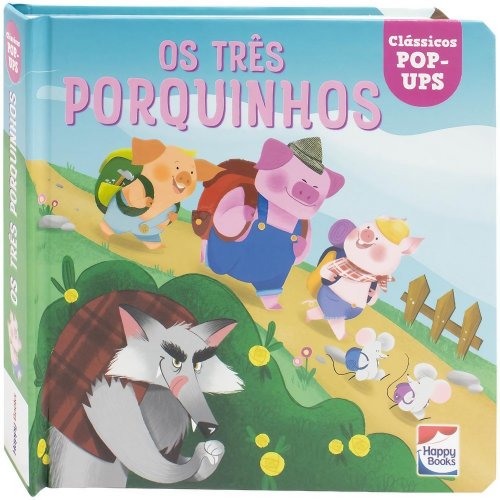 Livro Clássicos Pop-Ups Os Três Porquinhos Happy Books