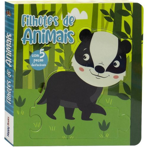 Livro Leia, Encaixe & Brinque Filhotes de Animais Happy Books
