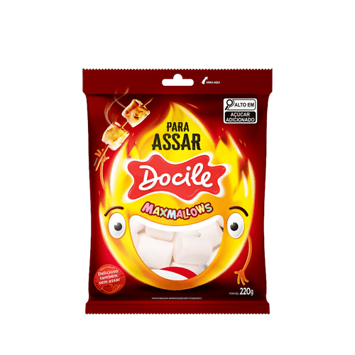 Marshmallow Tubo Branco Para Assar 220g Docile