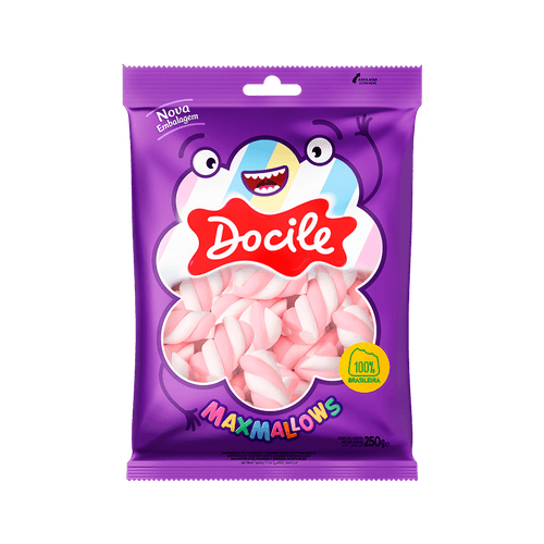 Marshmallow Twist Rosa/Branco 250g Docile