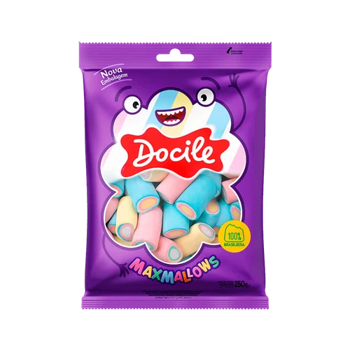 Marshmallow Twist Tubo Colorido 250g Docile Marshmallow Twist Tubo Colorido 250g Docile