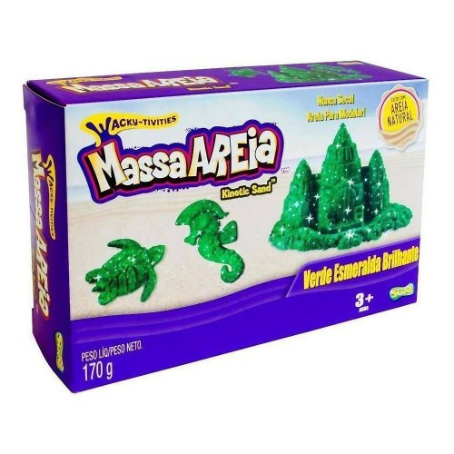 Massa Areia Cinética Brilhante Verde 170g Sunny