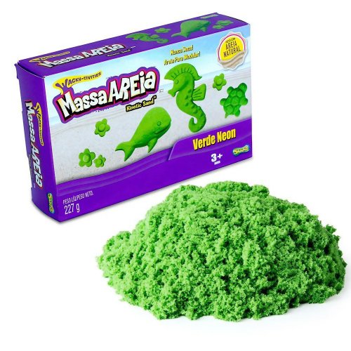 Massa Areia Cinética Neon Verde 227g Sunny