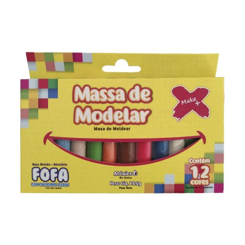 Massa De Modelar C/12 Cores 135g Make+