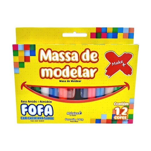 Massa De Modelar C/12 Cores 180g Make+