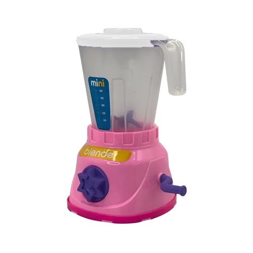 Mini Liquidificador Com Manivela Rosa Claro Bs Toys