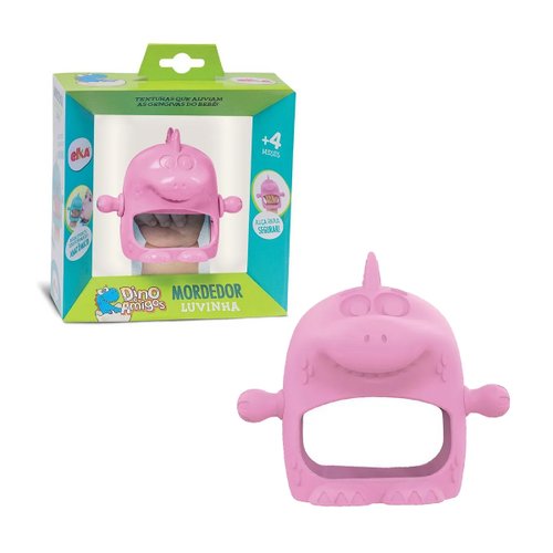 Mordedor Infantil Luvinha Dino Rosa Elka