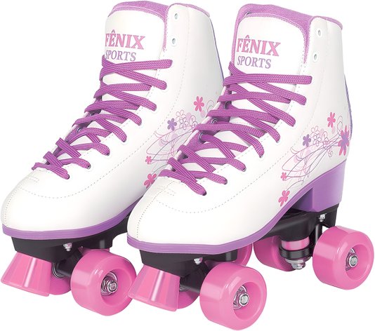 Patins 4 Rodas Roller Skate Branco Fenix 39-42