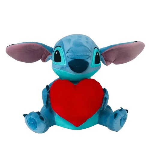Pelúcia Stitch Coração com Luz e Som 30cm